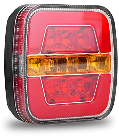 D-Lumina 1 Pcs Feu de Arriere Remorque LED 12V Universels, 3 Fonctions - Feux Stop, Feux Position, Clignotant-Postuler Camping， àcar, Camion, Tracteur, Caravane