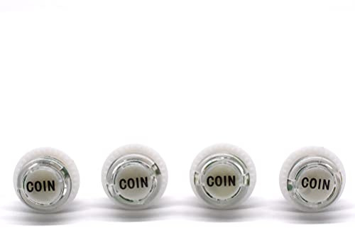 Arcity 4 Pcs/Lot 24mm Arcade LED Push Buttons Illuminated Coin Lit with Microswitch for Arcade Machine Games Console Parts 5V White New
