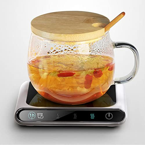 BIGFOX Chauffe Tasse de Café Électrique avec 3 Réglages de Température, Sous-Verres Thermostatiques pour Maison/Bureau, Interrupteur Tactile, Compatible avec Tasses en Céramique/Verre/Métal