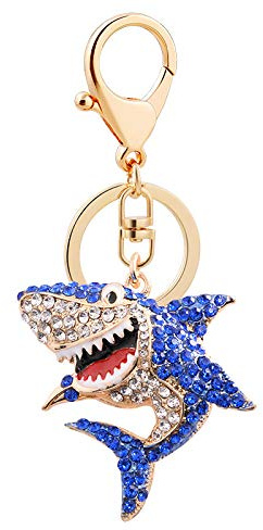 Kristall Hai Schlüsselanhänger für Damen Glitzer Strass Handtasche Tasche Charme Anhänger Glänzend Mode Taschenanhänger Bling Bling Metall Auto Schlüsselbund Rucksack Anhänger Autoschlüssel Dekor