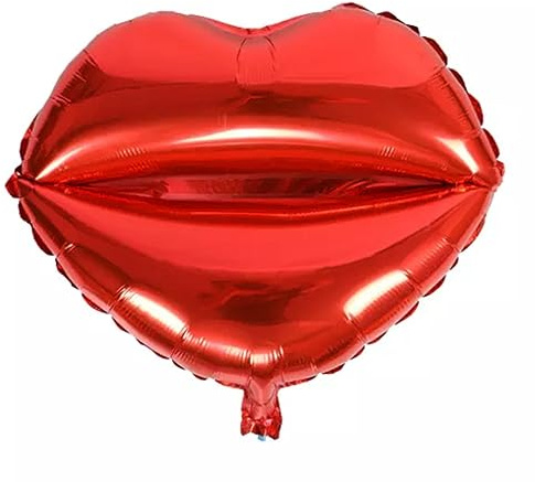 Folienballon Lippen, rot, ca. 45 x 45 cm - Party Luftballon Deko Dekoration JGA Helium Heliumballon XXL Ballon Geburtstag Ladys Girls Ballon Lippe Mund Liebe Valentinstag rosa pink