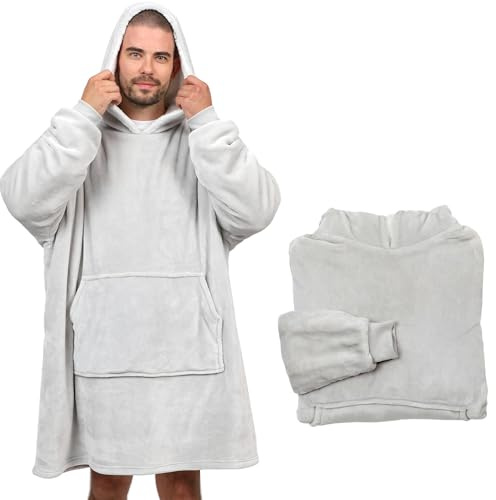 NorthHeat Beheizter Kuschel Hoodie | flauschige Ärmel Decke beheizbar | perfekt für Freundin, Mama und Papa zu Weihnachten | Kuschelpullover & Deckenpullover