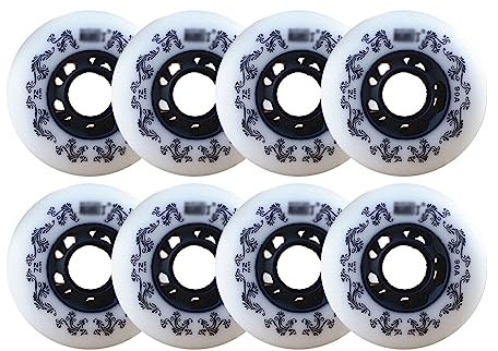 IBOWZ Inline Skate Rollen 8er-Pack Inline-Skate-Räder, 90 A, 72 mm, 76 mm, 80 mm, Rollschuh-Räder, für den Austausch von Rollerblade-Rädern, Rollerblade-Skating-Räder, weiß, 80 mm