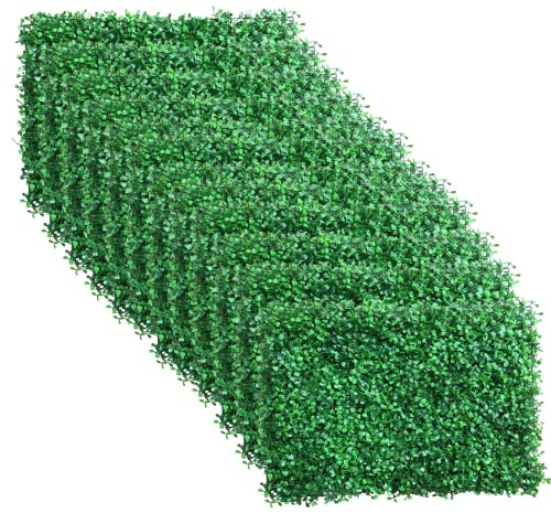 9 paneles de setos artificiales de 24.0 x 16.0 in, alfombrilla de plástico for valla de arbustos de imitación, decoración de fondo de pared de madera de boj, valla de pantalla de privacidad for jardín