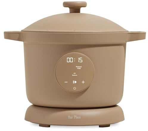 Our Place Dream Cooker | 6 Qt Ceramic Nonstick Multicooker & Pressure Cooker with Touchscreen Controls & Auto Steam Release | 4 Modes: Pressure Cook, Sauté/Sear, Slow Cook & Warm | Steam