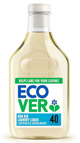 Ecover Concentrated Non-Bio, Laundry Detergent, Laundry Washing Liquid, Lavender and Sandalwood, Pack of 1, 40 Washes, 1.43L