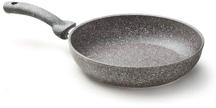 Avilia Padella per Cucina Salutare Senza Olio in Pietra - Antiaderente e Antigraffio, Facile da Pulire, Rivestimento Natural Stone, in Alluminio, 28cm, Made in Italy