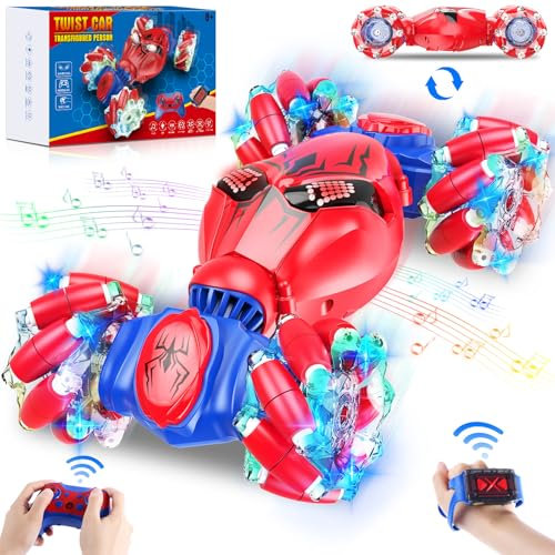 Remote Control Cars, RC Car Stunt Car for Kids Age 5-12 Years Old, Gesture Sensor RC Drift Car with Lights & Music, 360° Rotating, Remote Control Cars for Kids, Boys, Girls, Adults, Gifts