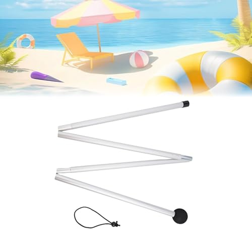 Tent Tarp Poles, 1.6/2m Telescopic Adjustable Aluminium Camping Awning Poles Tent Accessories, Adjustable Canopy Poles For Camping(flat head 1.6m)