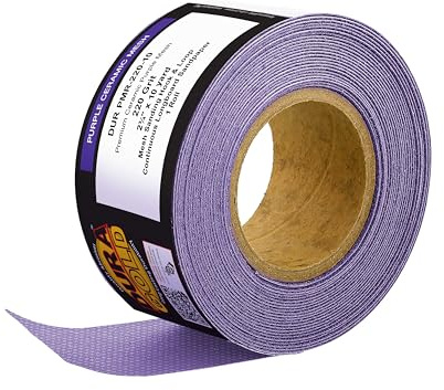 Dura-Gold Premium 220 Grit Purple Ceramic Mesh Longboard Sandpaper, 2-3/4 Wide Continuous 10 Yard Roll - Dustless Hook & Loop Backing for Auto & Woodworking Air File Long Board Sanders, Sanding Block