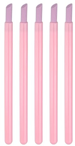 sourcing map 5pcs Pumice Stone Nail File, Pumice Nail Polishing Stick Cuticle Remover, Professional Quartz Stone Nail Filing Buffer Manicure Tool for Salon Nail Art Care, Pink