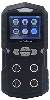 Détecteur de gaz O2 H2S CO EX 4 en 1 écran Couleur Alarme de détecteur de Fuite Multi-gaz composé Pratique(Black (no Pump))
