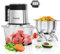 2L Food Processor, 3 Speeds Electric Food Chopper with 2 Bowls & 2 Sets of Bi-Level Blades, 400W Meat & Veggie Grinder for Meat, Vegetables, Fruits and Nuts (HX1)