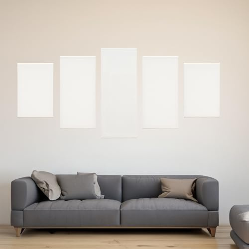ARTIKUM Panorama Leinwand 5er Set, Größe M | ca 170x75 cm | malfertig bespannte Keilrahmen, Canvas Set zum Bemalen, DIY