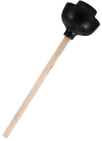 TINEASUR Stantuffo per WC e Lavandino in Gomma Naturale con Manico in Legno Durevole Sturalavandini Resistente per Bagno e Scarichi Utensile Anti-ostruzioni Pratico e Robusto