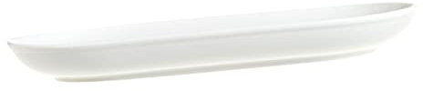 HOLIDYOYO 1piezas Plato Cerámico Ovalado Blanco Para Comida Aperitivos y Postres Bandeja De Almacenamiento Multifuncional Para Reuniones
