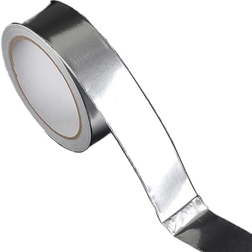 ZOOPH Cinta de aluminio, 10 m, aislante, adhesiva, metálica, resistente a altas temperaturas, multiusos, ancha, plateada, for el hogar.(0.05MM-50MM)