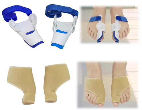 2 pares Fundas de cojín correctoras de juanetes. Alisadores para dedos de los pies. Férula Alivio del dolor. Reduce la inflamación