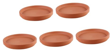 ORFOFE 5 Pezzi Sottovasi in Terracotta per Fioriere Vassoi per Piante con Antiscivolo per Vasi da ed Esterno Eleganti e Leggeri e Ufficio