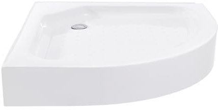 Duschbricka, duschbricka, 80 x 80 akrylduschbas med vattenskydd 260 kg lastkapacitet kantbredd 6 cm brickdjup 5 cm duschkar för lägenheter, hotell, vit