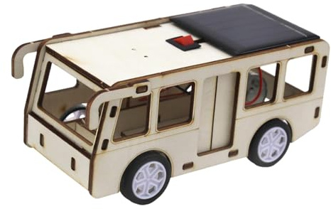 predolo Kit per esperimenti scientifici Fai da Te con Autobus Giocattolo in Legno Alimentato ad energia Solare, Multifunzionale, Pratico, Professionale,