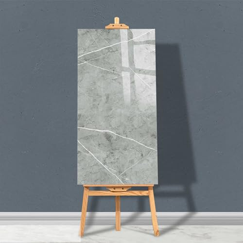 Untitled Lot de 8 panneaux muraux autocollants aspect marbre - Résistant à l'humidité - 1,44 m² - PVC de qualité supérieure - Pour cuisine, salle de bain et salon (29 marbre gris cendré)