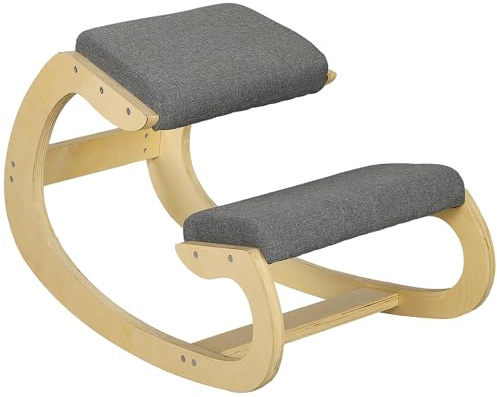 VSOGA Taburete ergonómico para rodilla, balancín, silla de escritorio para oficina en casa, para mejorar la postura, color gris