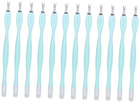 CTIRCHIU Kit de Manucure 30 Pièces Fourchettes Exfoliantes en Acier Inoxydable Petites pour Repousse-peaux Mortes, Outil Portable Professionnel pour Soin des Ongles et Couleur Aléatoire