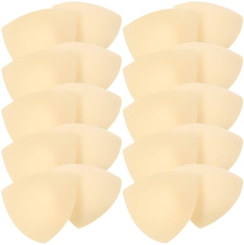 SECFOU 10 Paia di Inserti in Spugna Beige Traspiranti e Spessi per Copertura Ottimale per Reggiseno Sportivo Rimovibili per Reggiseno senza Ferretto