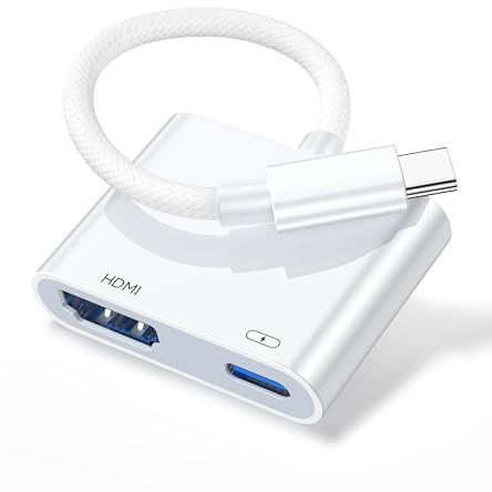 HDMI Adapter für iPhone iPad,100W USB C to HDMI Adapter,4K HD Type C Digital AV Adapter mit Screen Connector für iPhone 16/15, iPad Pro, Samsung Galaxy S25, S24, S23 MacBook & Laptops