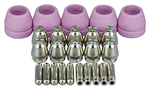 RIVERWELD 60Amp Düse 1,2mm Elektrode und Keramikdüse Ersatzteileset Für LG60 AG60 WSD60 WSD-60P Plasma-Schneid brenner 25St