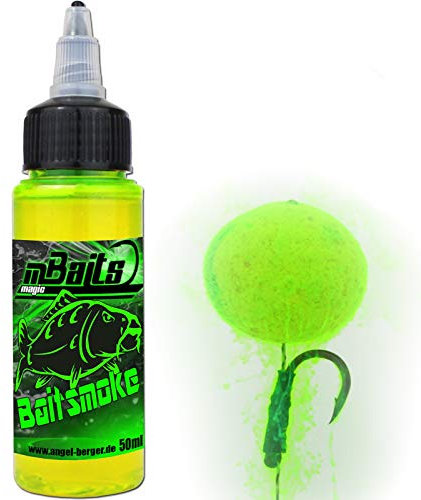 Angel Berger Bait Smoke Liquide de trempage pour appât Effet fumée Moule/Vert fluo (Fluo Green) 50 ml