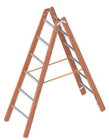 Layher Verbundstehleiter 6 Sprossen / 180 cm Leiter Stehleiter Bauleiter Holzleiter Aluleiter Verbundleiter