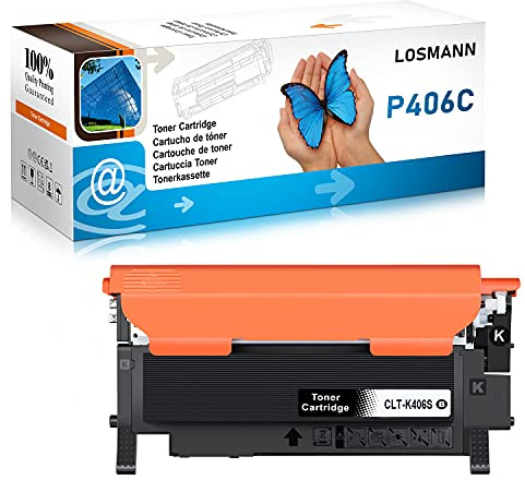 LOSMANN 1x Schwarz Toner Kompatibel für Samsung CLT-406S CLP-360 CLT-K406S für Samsung Xpress C410W C460 C460FW C460W C467W CLP-360 CLP-360N CLP-360ND CLP-362 CLP-363 CLP-364 CLP-365 CLP-365W