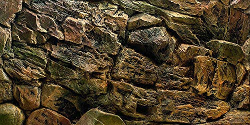 VIP.LINE Rock Wall Aquarium Background Poster PVC Fish Tank Decor Landscape 24 36 48 72 (30 x 12/ 76 x 30cm)