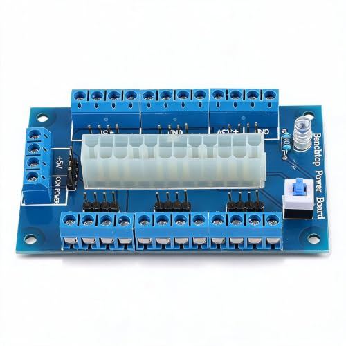 fasient 24/20 pin ATX Netzteil Breakout Board Modul Adapter,24Amp Screw Terminal Block Breakout Modul für Computer PC,24 pin Standard ATX Stecker