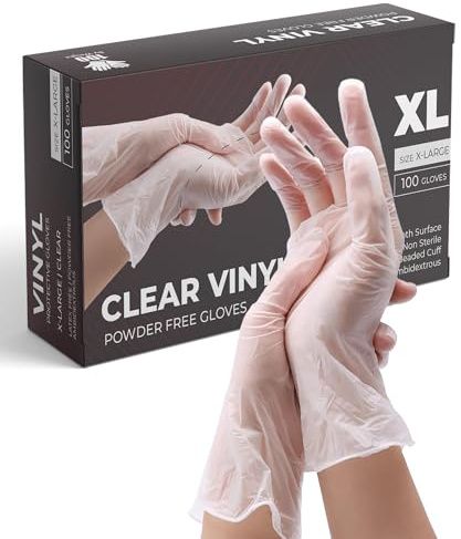 PurGlove Vinyl Multi-Purpose Clear Gloves, Powder Free, Disposable, 100 Pack