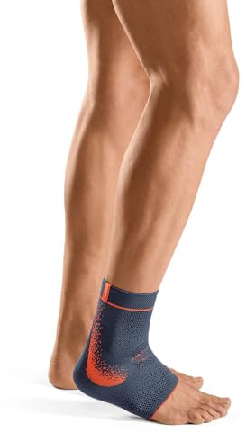 Sporlastic – Sprunggelenkbandage MALLEO-HiT Supreme für rechts & links - Orthopädische Knöchelbandage für das Fußgelenk mit Kompression & Friktionspelotten, Ideal für Sport & Reha - Orangeblue Größe 6