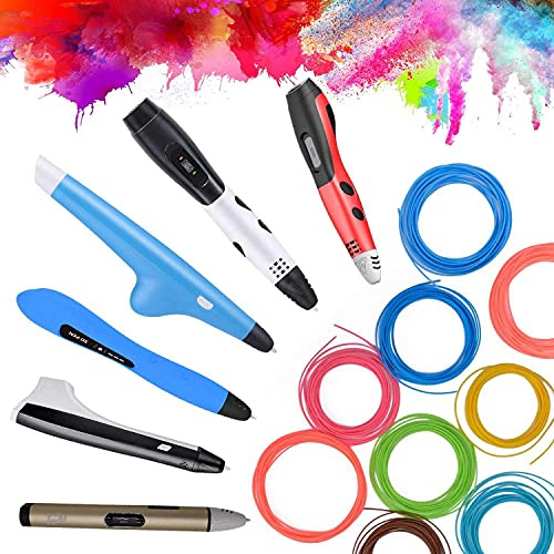 Growment 3D Stift PCL-Filament Insgesamt 164ft, je 5M – 3D Pen PLA Filament 1,75 mm, 10 Farben Kein Geruch Keine Verschmutzung 3D-Materialien für Niedertemperatur-3D Stift and 3D-Druckstifte