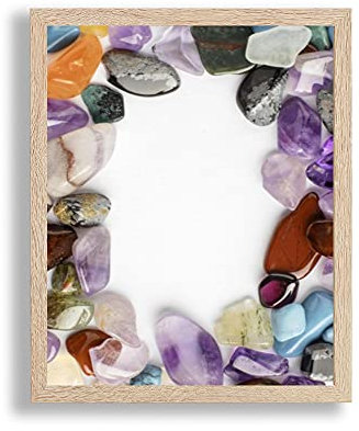 arte-tuo Bilderrahmen Opal N | 48x64 cm | Sonoma Eiche Dekor | klares Kunstglas | Poster Puzzle Diamond Painting Drucke