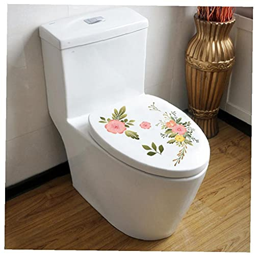 TOSSPER 1 Set Stickers De Toilette Fleurs Stickers De Toilette Stickers De Porte Beautiful Salle De Bain Déclats Muraux Fermer des Tabouret Fournitures
