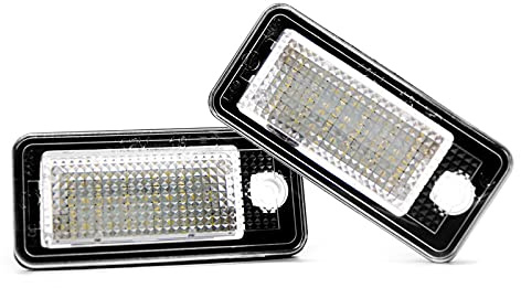 LIGHTWORLD24 LED Kennzeichenbeleuchtung 18 SMD LED Nummernschildbeleuchtung mit Canbus, Kennzeichenbeleuchtung für Au-di A3/S3 8P A3 A4/S4 A5 8F A6/C6 A8/S8 Q7 RS4 RS6