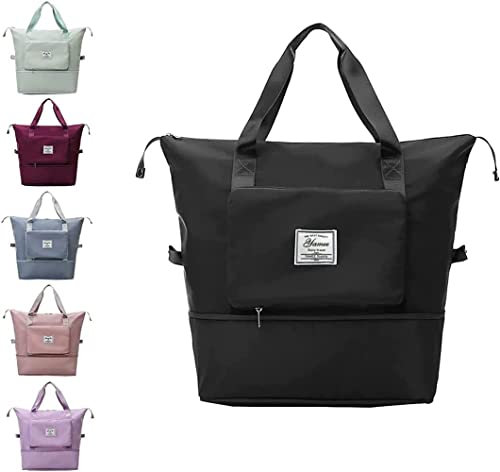 YAMEE Reisetasche Faltbare mit großer Kapazität, Tragbar Reisetaschen, wasserdichte Sporttasche mit Nassfach, Weekender-Tasche mit erweiterbarem Platz, Sporttasche Oxford-Stoff-Reisetasche