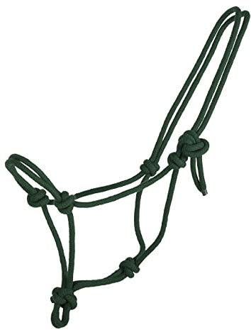 QHP Knotenhalfter Basic Seil 8 mm (Warmblut, Dunkelgrün)