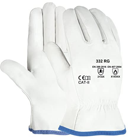 DOJA Barcelona | Guanti da Lavoro in Pelle | 6 Coppie | Misura 9 | Lunghezza 25 cms | Guanto Rischi Termici per Servizi Pubblici, Agricoltura, Assemblaggio Elettrico, Servizi di Muratura, ecc.