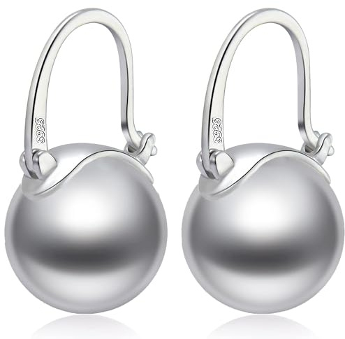 Huge Tomato Perlenohrringe, Perle Tropfen Ohrringe, 14mm elegante große Perlenohrringe Silber 925 14K Gold überzogene Schließe für Frauen Mode, Creole für Geschenk