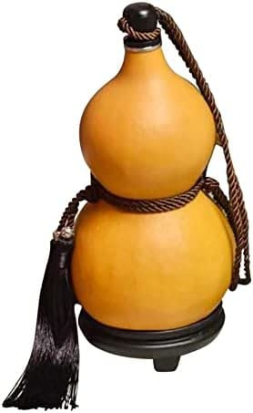 Tubayia Getrocknete Kürbis Wasserflasche mit Deckel Flachmann Kürbisflasche, Alkohol Weintopf Camping Kessel (500ML)