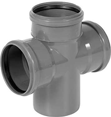 KNM TRADE HT doppio ramo DN110 90° – 4 pezzi a T PP grigio per acque reflue interne