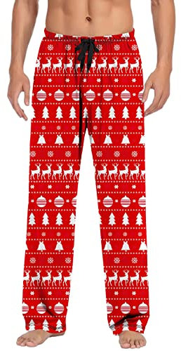 QIFLY Lounge Trousers Pyjama Bottoms Men's Trousers Long Pyjama Bottoms Soft Sleep Pants Plaid Loungewear Herren Homewear Loungewear Hose Freizeithose Casual Trousers Homewear Loungewear