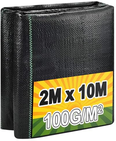 BoloShine Unkrautvlies Gartenvlies Hochbeet Folie Unkrautfolie Sandkastenvlies Bodenschutzvlies zur Unkrautbekämpfung Wasserdurchlässig für Gemüse Garten Obstgarten Innenhöfe(Schwarz) (2M x 10M)